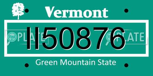 II50876 Vermont License Plate