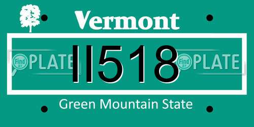 II518 Vermont License Plate