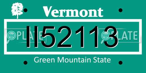 II52113 Vermont License Plate