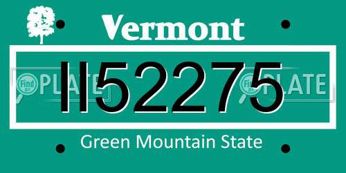 II52275 Vermont License Plate