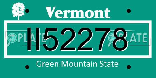 II52278 Vermont License Plate