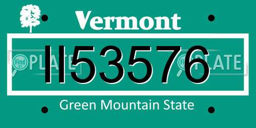 II53576 Vermont License Plate