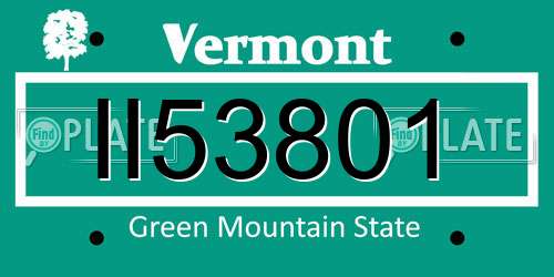II53801 Vermont License Plate