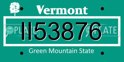 II53876 Vermont License Plate