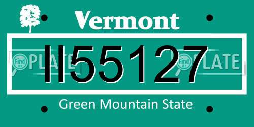 II55127 Vermont License Plate