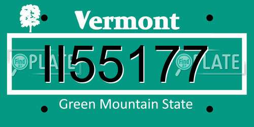 II55177 Vermont License Plate