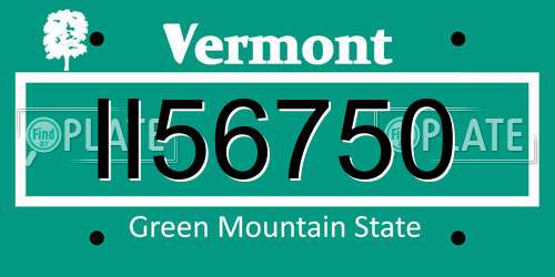 II56750 Vermont License Plate