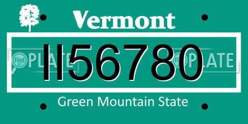 II56780 Vermont License Plate