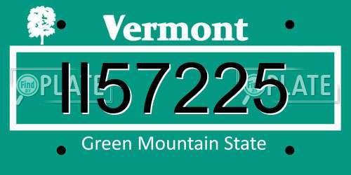 II57225 Vermont License Plate
