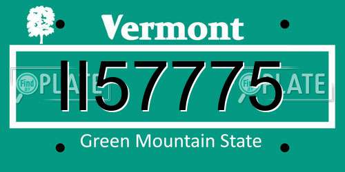 II57775 Vermont License Plate