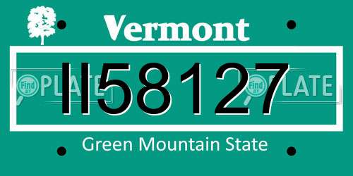 II58127 Vermont License Plate