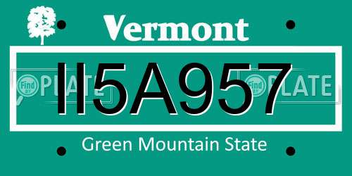 II5A957 Vermont License Plate