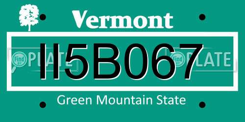 II5B067 Vermont License Plate