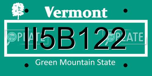 II5B122 Vermont License Plate