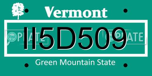 II5D509 Vermont License Plate
