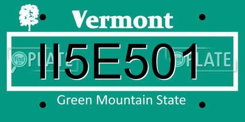 II5E501 Vermont License Plate