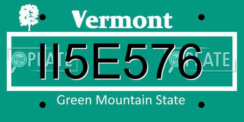 II5E576 Vermont License Plate