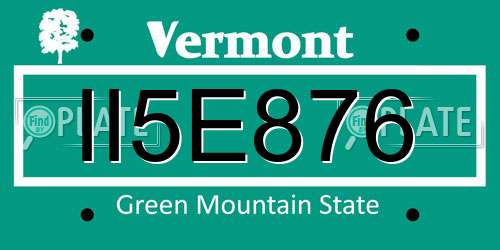 II5E876 Vermont License Plate
