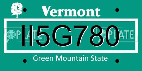 II5G780 Vermont License Plate