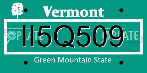 II5Q509 Vermont License Plate