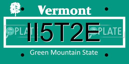 II5T2E Vermont License Plate