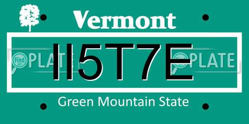 II5T7E Vermont License Plate