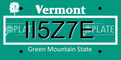 II5Z7E Vermont License Plate