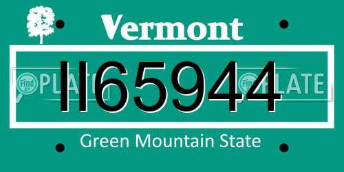 II65944 Vermont License Plate
