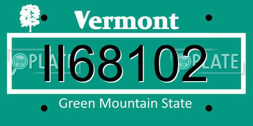 II68102 Vermont License Plate