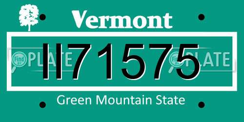 II71575 Vermont License Plate