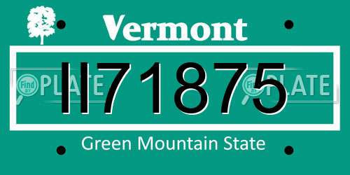 II71875 Vermont License Plate