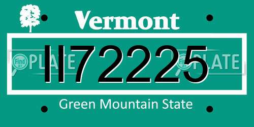 II72225 Vermont License Plate