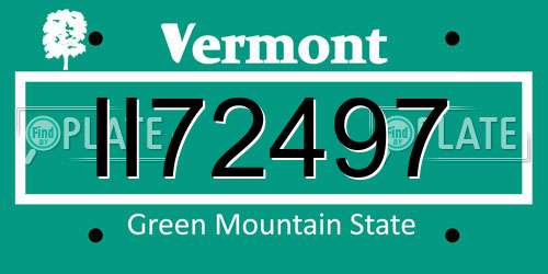II72497 Vermont License Plate