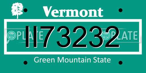II73232 Vermont License Plate