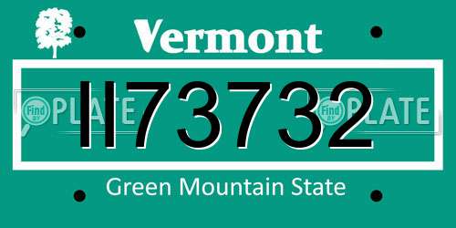 II73732 Vermont License Plate