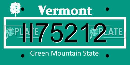 II75212 Vermont License Plate