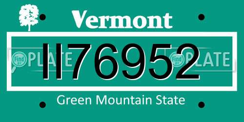 II76952 Vermont License Plate