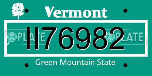 II76982 Vermont License Plate