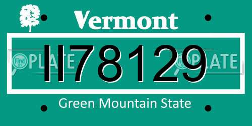 II78129 Vermont License Plate