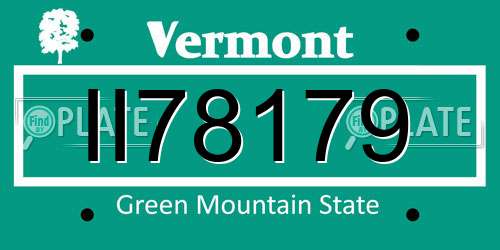 II78179 Vermont License Plate