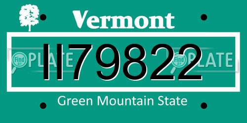 II79822 Vermont License Plate