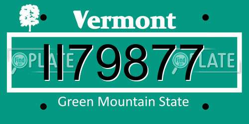 II79877 Vermont License Plate