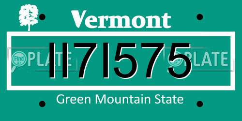 II7I575 Vermont License Plate