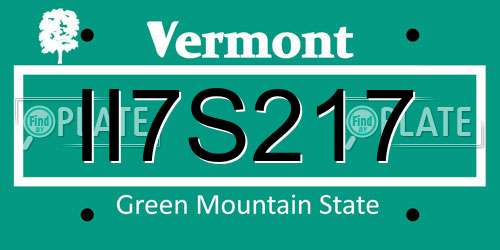 II7S217 Vermont License Plate