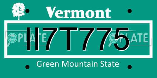 II7T775 Vermont License Plate