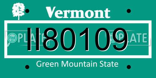 II80109 Vermont License Plate