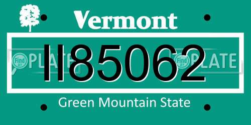 II85062 Vermont License Plate