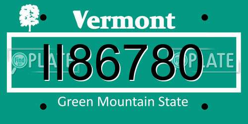 II86780 Vermont License Plate