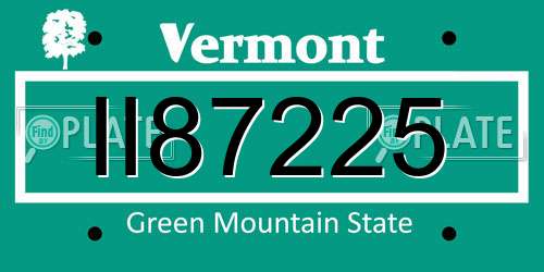 II87225 Vermont License Plate