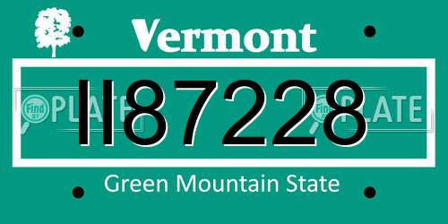 II87228 Vermont License Plate